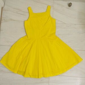 Jacadi Bright Yellow Dress w/Origami Pleat Detail, sz M
